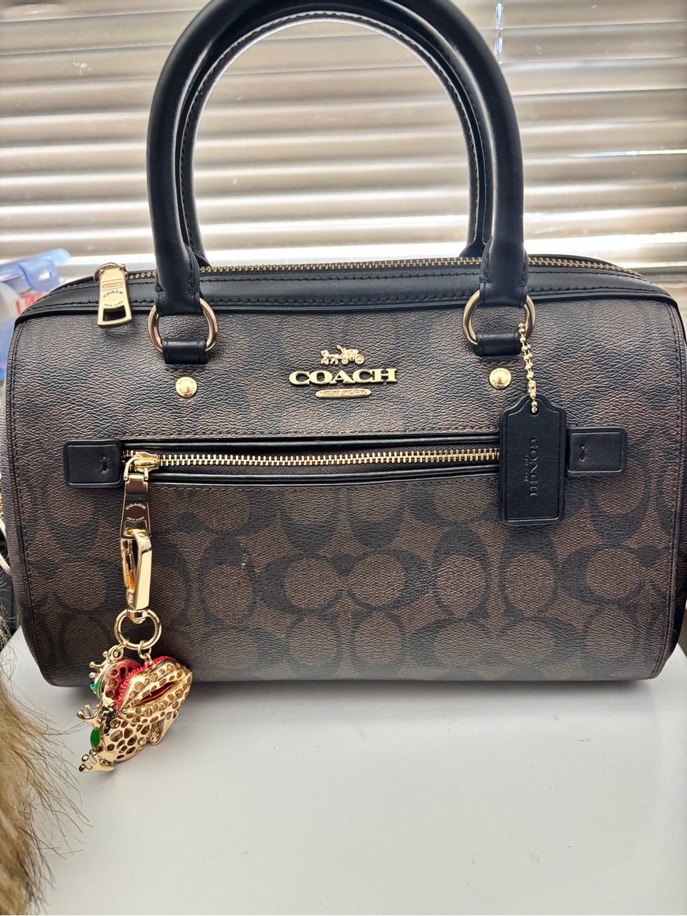 COACH Brown Rowan Satchel Crossbody